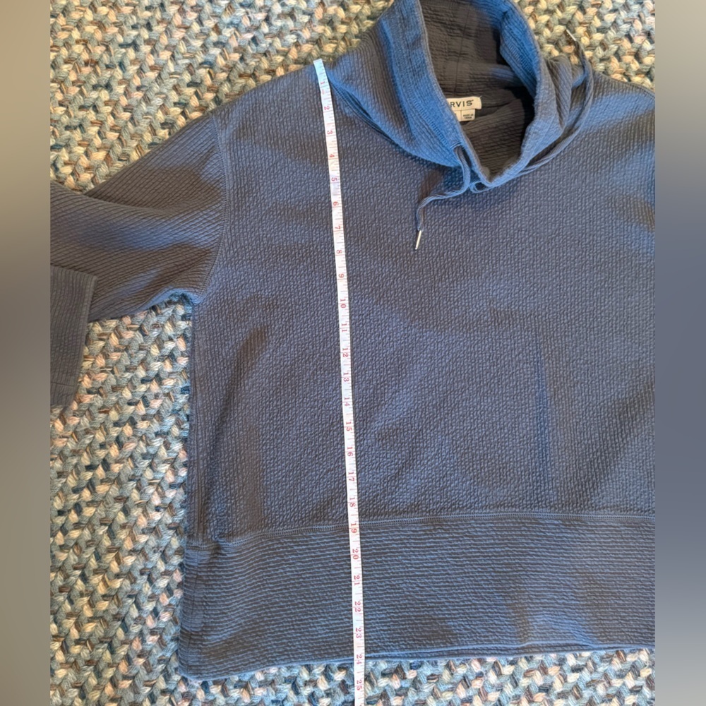 Orvis Cozy Blue Pullover Cowl Neck Hoodie M - Picture 5 of 6